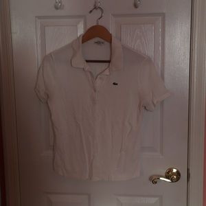 White Lacoste polo